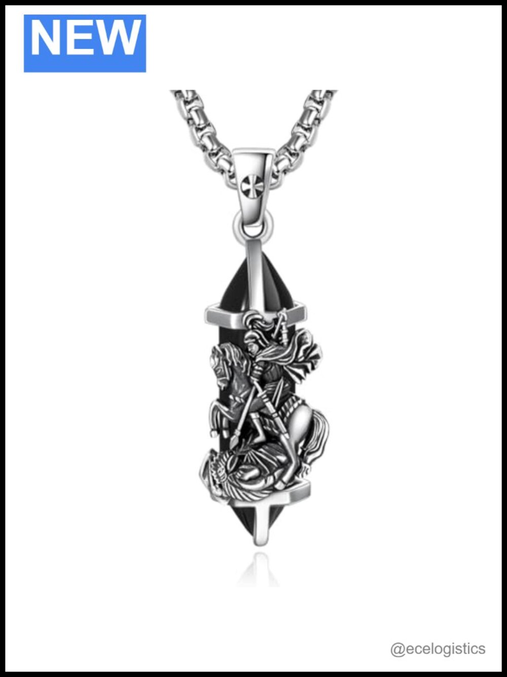 925 Sterling Silver Saint George Necklace Pendant
